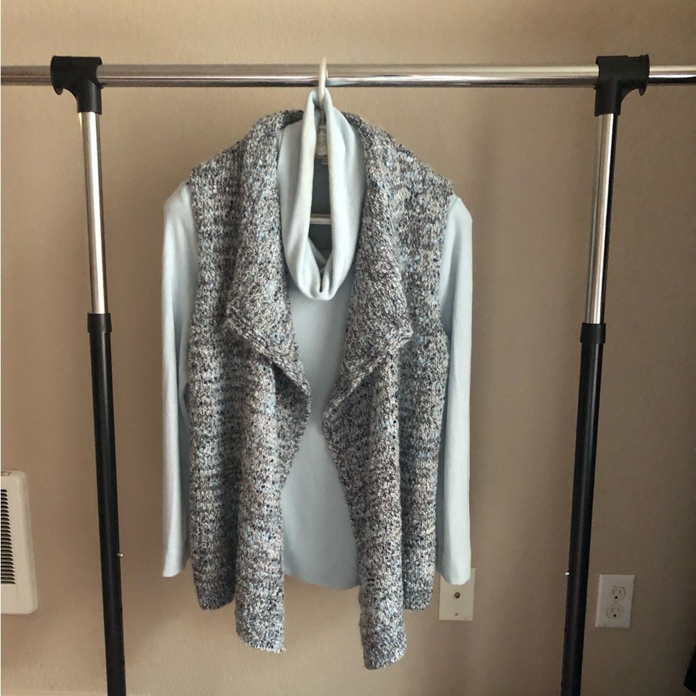 Loft Knit Vest and Cowl Neck Top